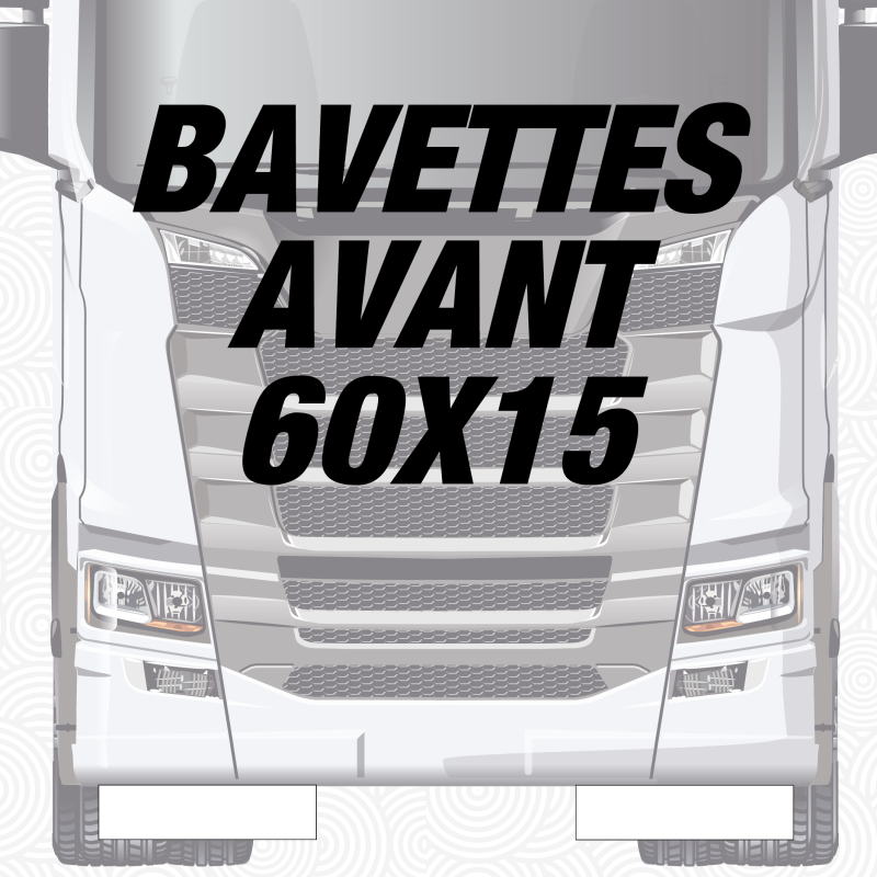 2x Bavette 60x15 blanche personnalisable